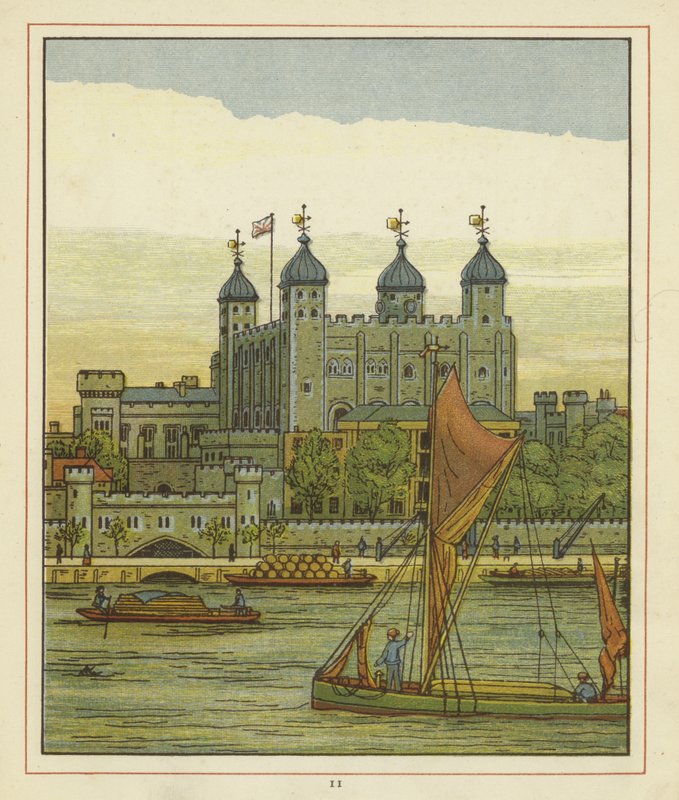 Łodzie na Tamizie, a za nimi Tower of London autorstwa Thomas Crane