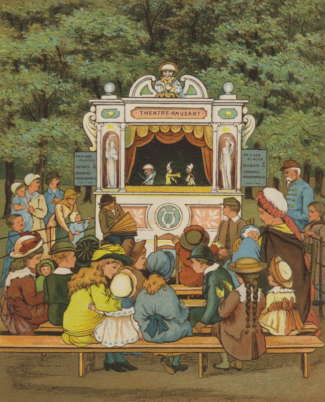 Paryż: Punch i Judy (litografia kolorowa) autorstwa Thomas Crane