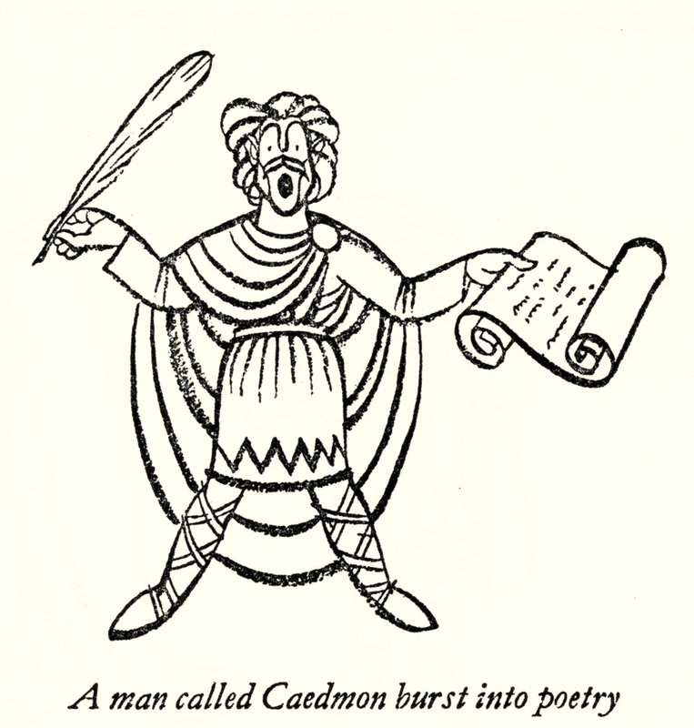 Caedmon (litografia) autorstwa Thomas Derrick