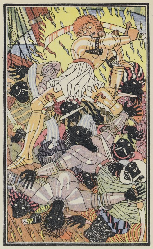 Ilustracja do Dekameronu Boccaccia (kolorowa litografia) autorstwa Thomas Derrick