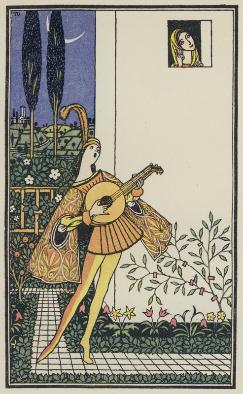 Ilustracja do Dekameronu Boccaccia (kolorowa litografia) autorstwa Thomas Derrick
