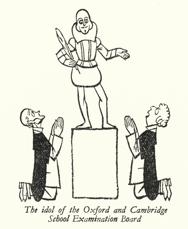William Szekspir, idol Szkolnej Komisji Egzaminacyjnej Oxford i Cambridge (litografia) autorstwa Thomas Derrick