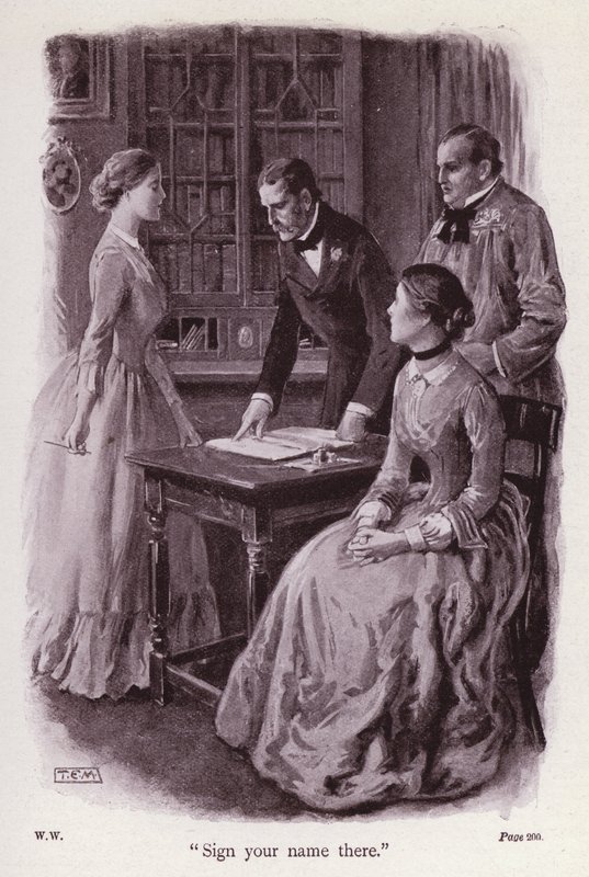 Ilustracja do Kobieta w bieli autorstwa Wilkie Collins (lito) autorstwa Thomas Eyre Macklin