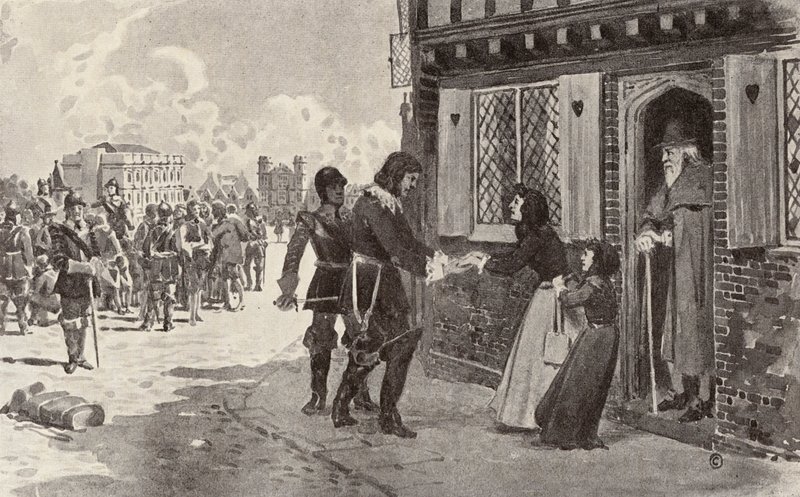 Sir Richard Fanshawe jako więzień w Charing Cross (litografia) autorstwa Thomas Hamilton Crawford