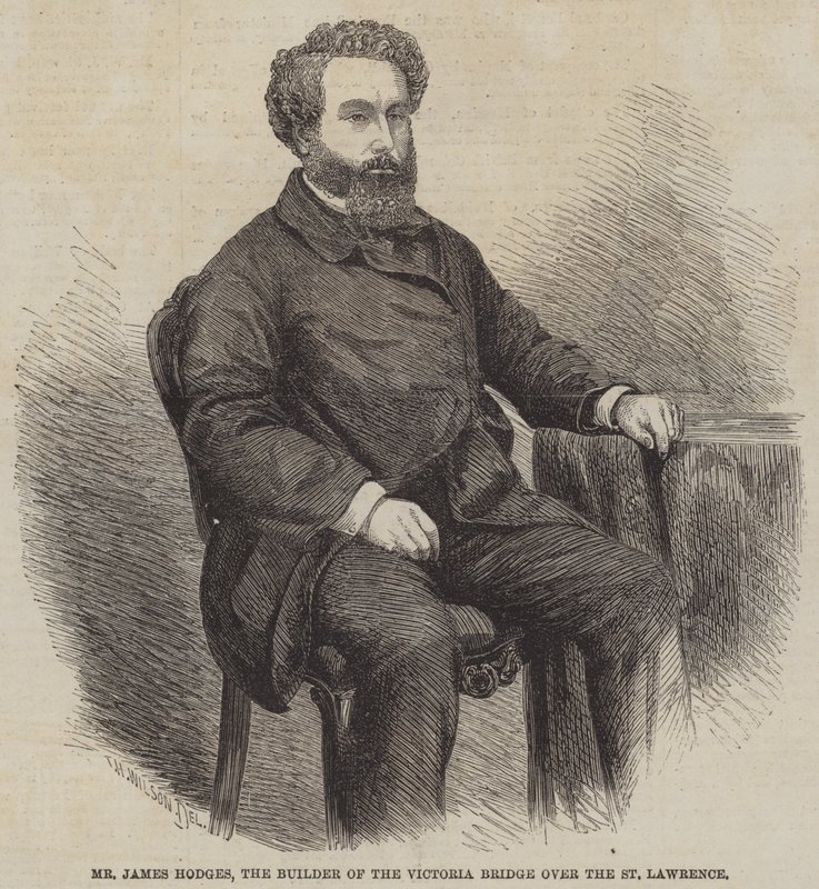 Pan James Hodges, budowniczy mostu Victoria Bridge nad St Lawrence autorstwa Thomas Harrington Wilson