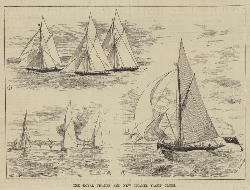 Royal Thames and New Thames Yacht Clubs autorstwa Thomas Harrington Wilson
