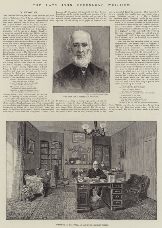 Zmarły John Greenleaf Whittier autorstwa Thomas Harrington Wilson