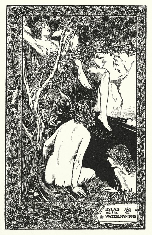 Hylas i nimfy wodne (litografia) autorstwa Thomas Heath Robinson