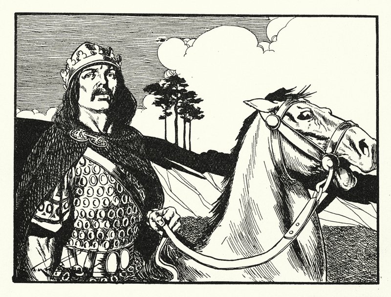 Król Alfred (litografia) autorstwa Thomas Heath Robinson