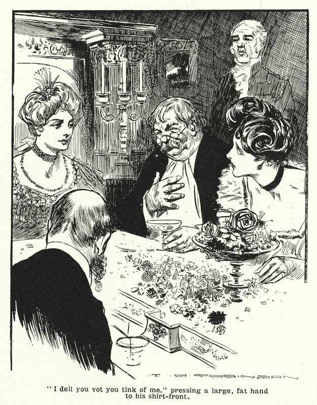 Profesor wyjaśniający swój wynalazek, myślograf (litografia) autorstwa Thomas Heath Robinson