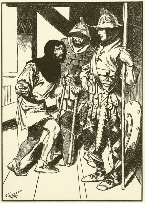 Palacz węgla drzewnego w pałacu (rycina) autorstwa Thomas Heath Robinson