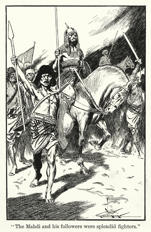 "Mahdi i jego zwolennicy byli wspaniałymi wojownikami" (litografia) autorstwa Thomas Heath Robinson