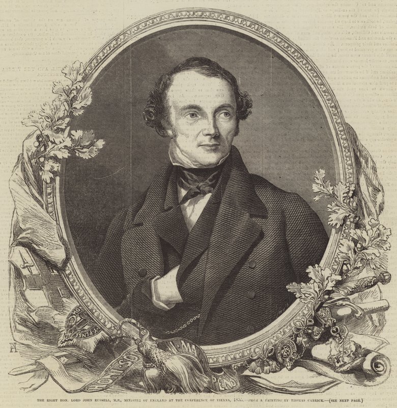 Wielce Szanowny Lord John Russell, poseł, minister Anglii na konferencji wiedeńskiej, 1855 r autorstwa Thomas Heathfield Carrick