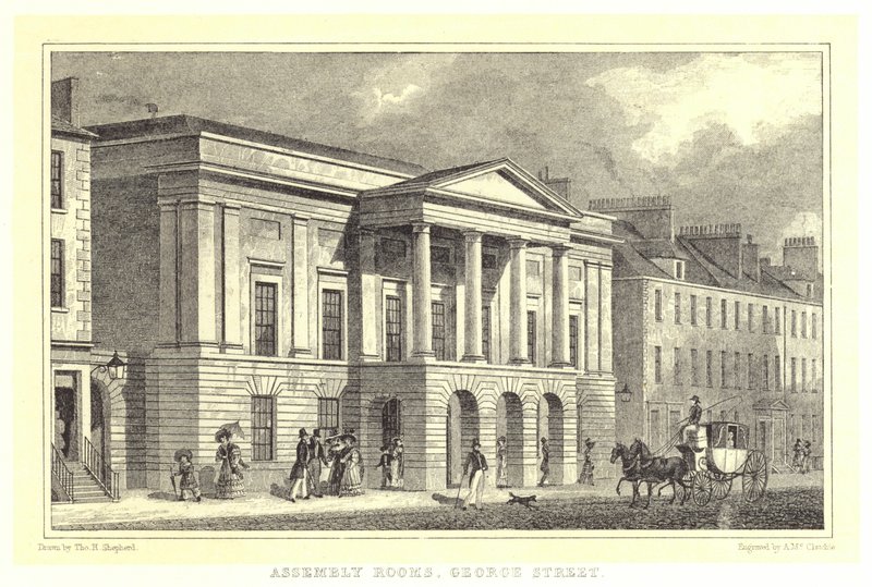 Sale Zgromadzeń, George Street (grawerowanie) autorstwa Thomas Hosmer (after) Shepherd