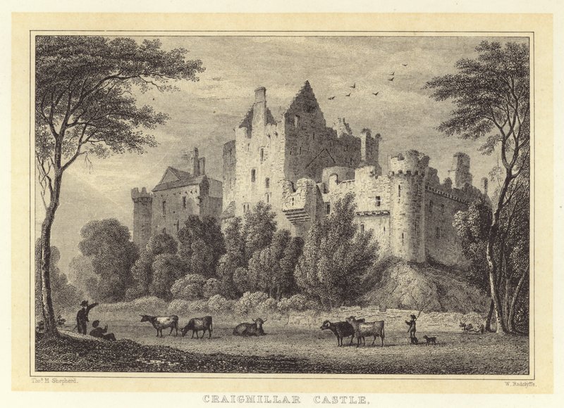 Zamek Craigmillar (rycina) autorstwa Thomas Hosmer (after) Shepherd
