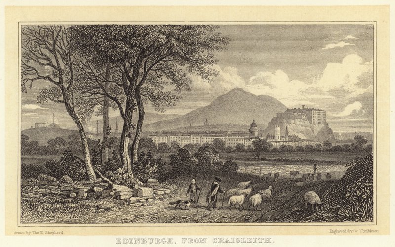 Edynburg, od Craigleith (grawerowanie) autorstwa Thomas Hosmer (after) Shepherd