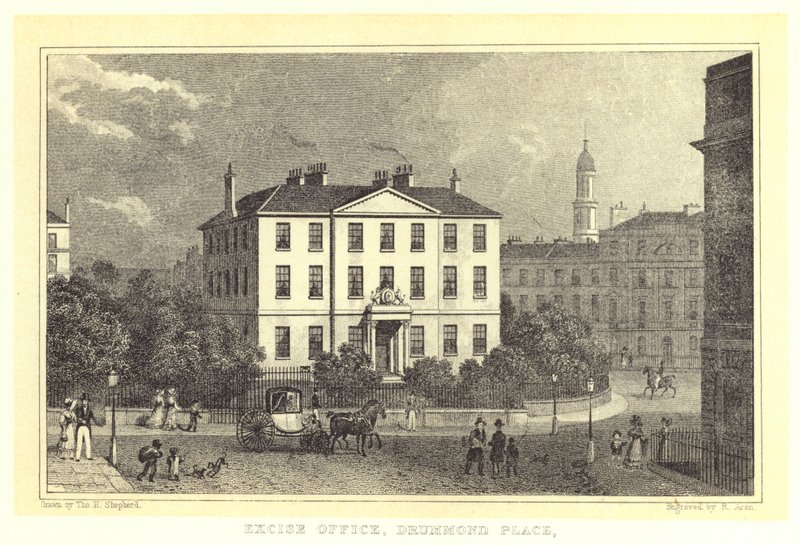 Urząd Akcyzowy, Drummond Place (grawerunek) autorstwa Thomas Hosmer (after) Shepherd