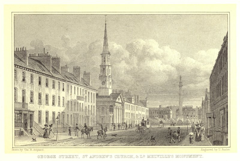 George Street, kościół św. Andrzeja i pomnik Lorda Melville