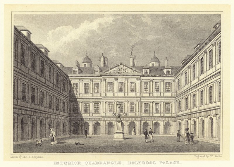 Wewnętrzny czworobok, Pałac Holyrood (rycina) autorstwa Thomas Hosmer (after) Shepherd
