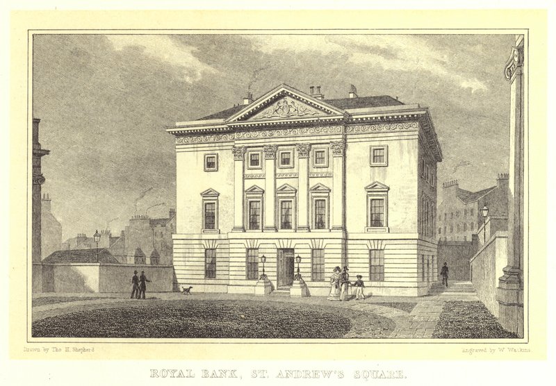 Royal Bank, Plac Św. Andrzeja (grafika) autorstwa Thomas Hosmer (after) Shepherd