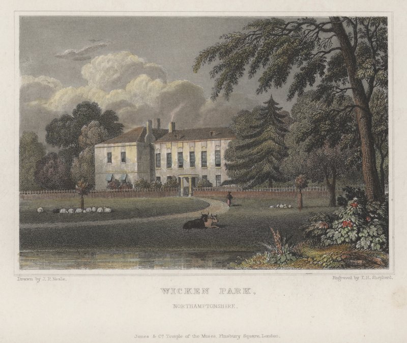 Wicken Park, Northamptonshire (kolorowy grawerunek) autorstwa Thomas Hosmer (after) Shepherd