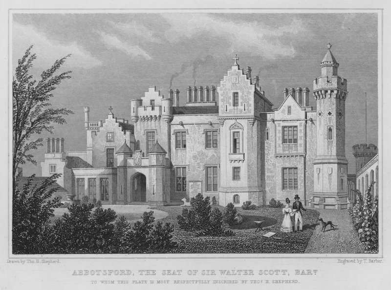 Abbotsford, siedziba Sir Waltera Scotta, Baroneta (rycina) autorstwa Thomas Hosmer Shepherd