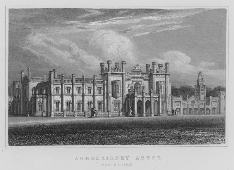 Opactwo Abercairney, Perthshire (grawerowanie) autorstwa Thomas Hosmer Shepherd