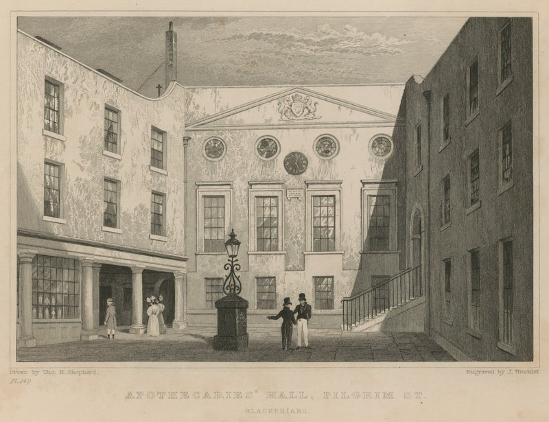 Apteka Hall, Pilgrim Street, Blackfriars (rycina) autorstwa Thomas Hosmer Shepherd
