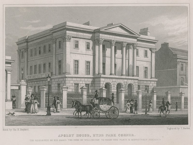 Apsley House, Hyde Park Corner, Londyn, rezydencja księcia Wellingtona autorstwa Thomas Hosmer Shepherd