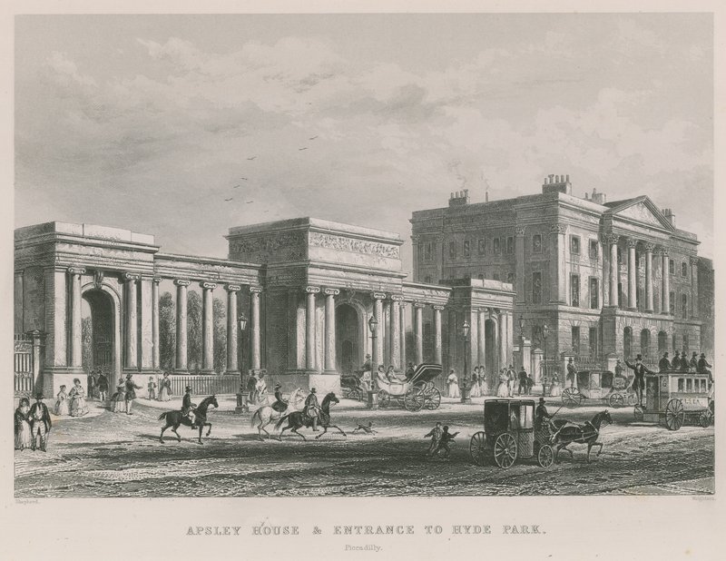 Apsley House i wejście do Hyde Parku autorstwa Thomas Hosmer Shepherd