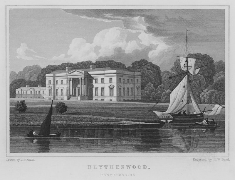 Blytheswood, Renfrewshire (grawerowanie) autorstwa Thomas Hosmer Shepherd