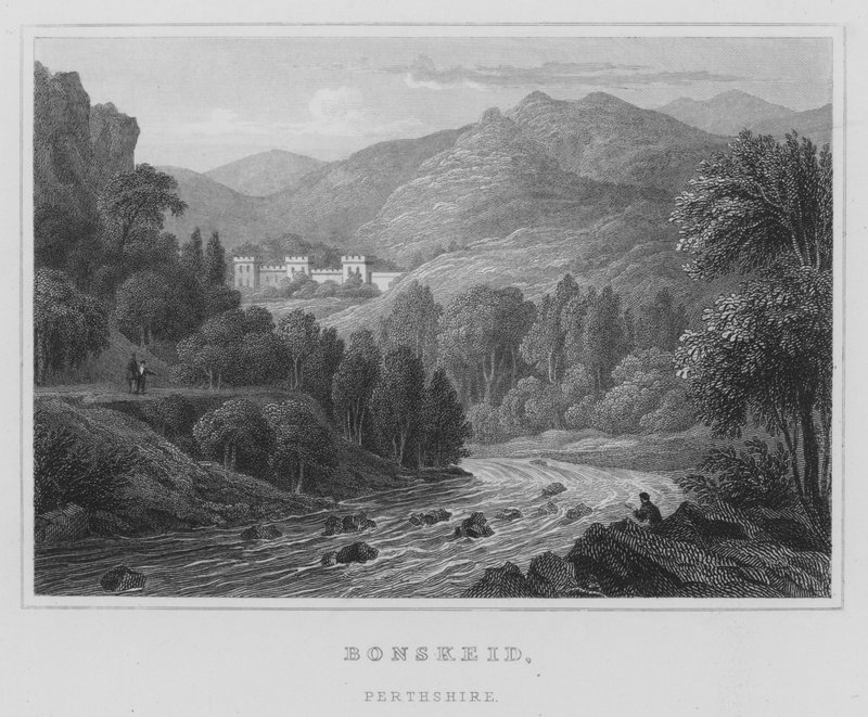 Bonskeid, Perthshire (grawerowanie) autorstwa Thomas Hosmer Shepherd