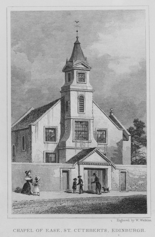 Chapel of Ease, St Cuthberts, Edynburg (rycina) autorstwa Thomas Hosmer Shepherd