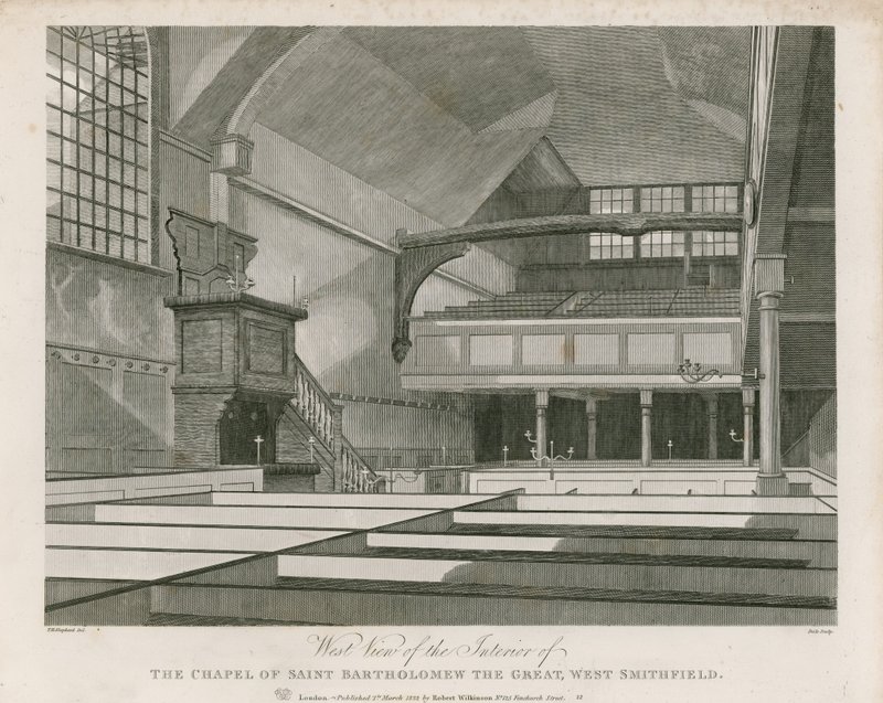 Kaplica św. Bartłomieja Wielkiego, West Smithfield autorstwa Thomas Hosmer Shepherd