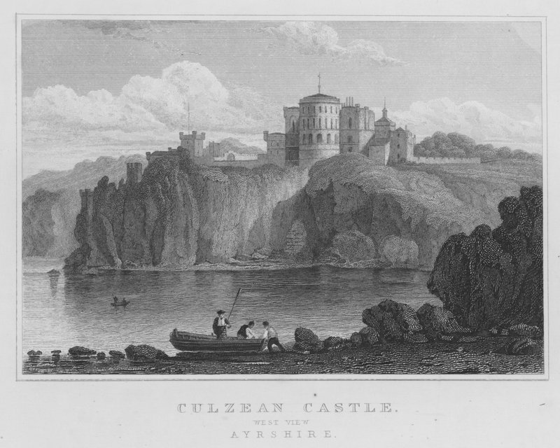 Zamek Culzean, widok na zachód, Ayrshire (grawerowanie) autorstwa Thomas Hosmer Shepherd