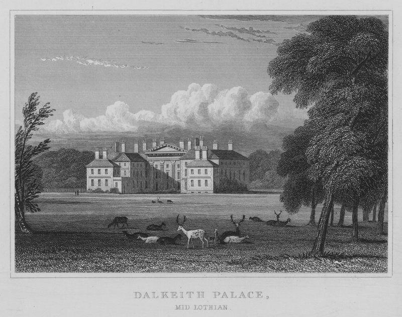 Pałac Dalkeith, Mid Lothian (grafika) autorstwa Thomas Hosmer Shepherd