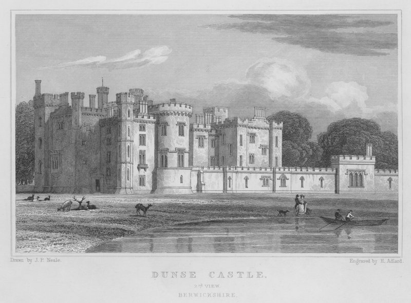 Dunse Castle, drugi widok, Berwickshire (grawerowanie) autorstwa Thomas Hosmer Shepherd