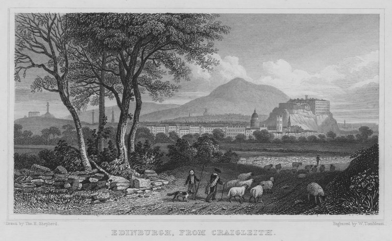 Edynburg, od Craigleith (grawerowanie) autorstwa Thomas Hosmer Shepherd