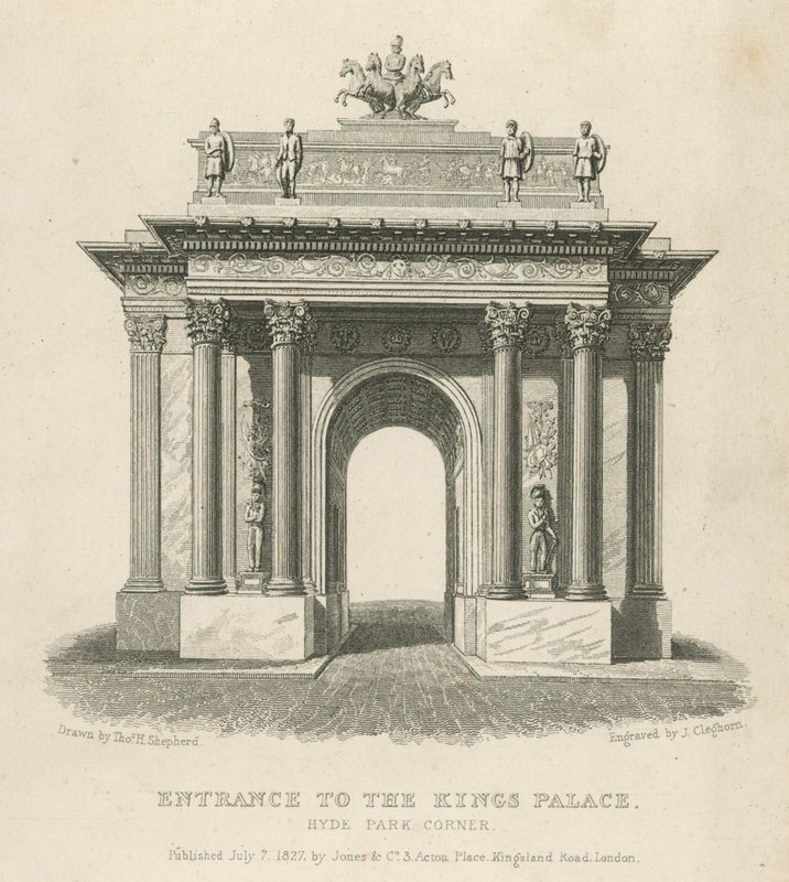 Wejście do Pałacu Królów, Hyde Park Corner autorstwa Thomas Hosmer Shepherd
