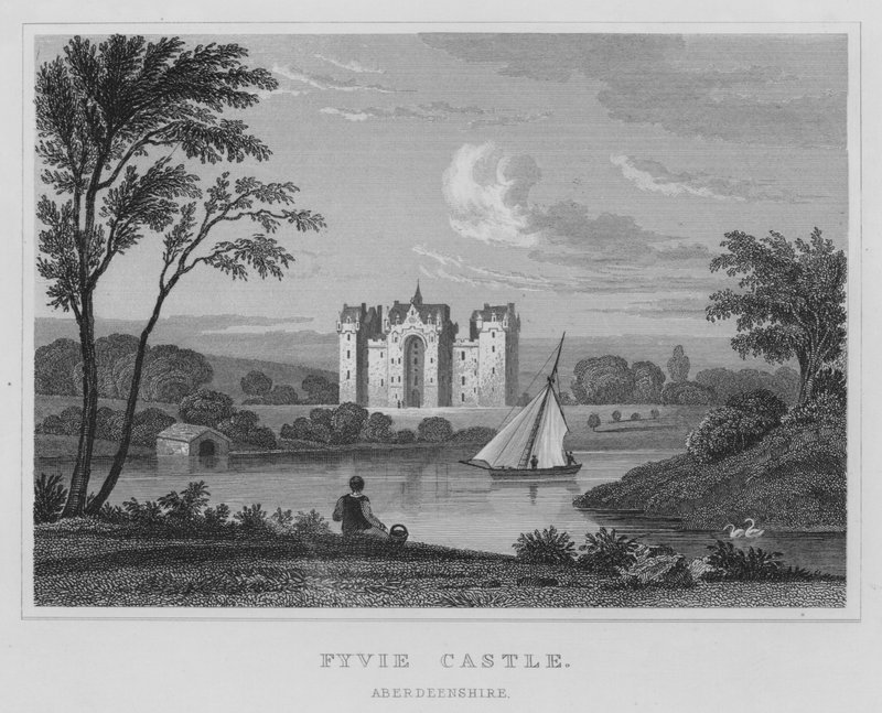 Zamek Fyvie, Aberdeenshire (grawerowanie) autorstwa Thomas Hosmer Shepherd
