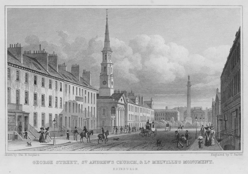 George Street, kościół św. Andrzeja i pomnik Lorda Melville
