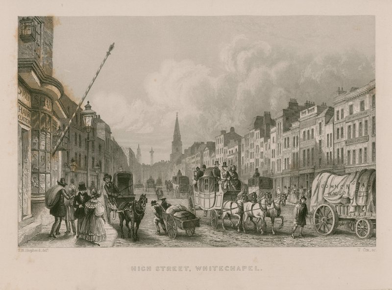 Wysoka ulica w Whitechapel autorstwa Thomas Hosmer Shepherd