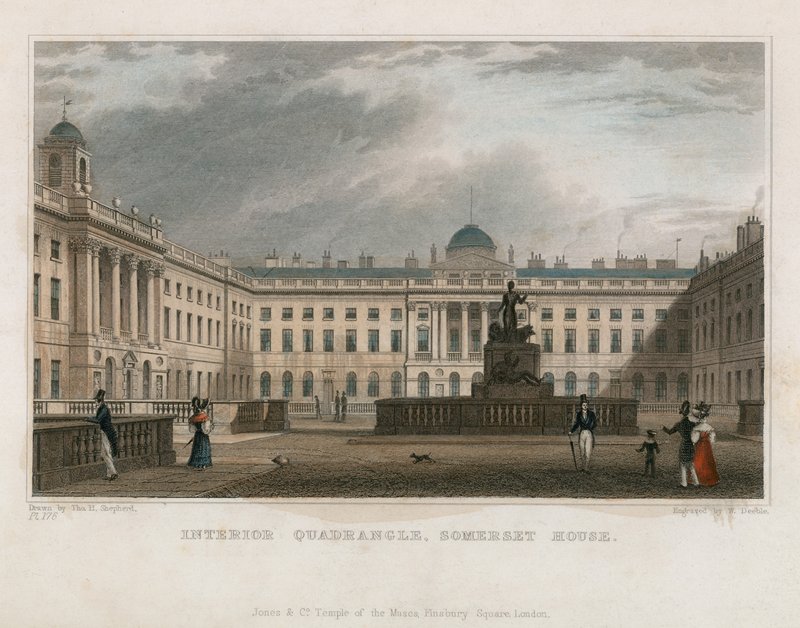 Kwadrant wewnętrzny, Somerset House autorstwa Thomas Hosmer Shepherd