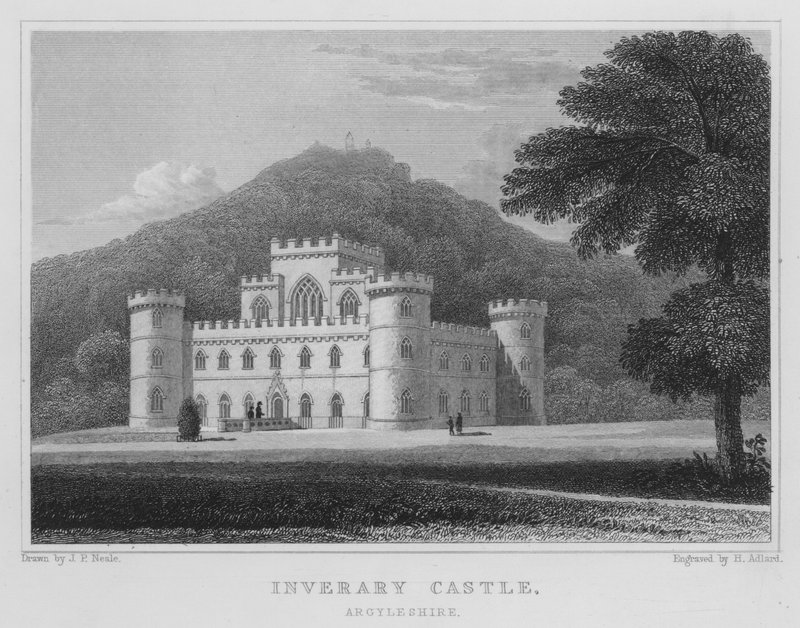 Zamek Inveraray, Argyllshire (grawerowanie) autorstwa Thomas Hosmer Shepherd