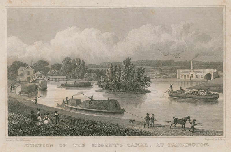 Skrzyżowanie Kanału Regenta, Paddington, Londyn (rycina) autorstwa Thomas Hosmer Shepherd
