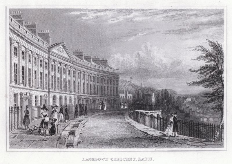 Lansdown Crescent, wanna (grawerowanie) autorstwa Thomas Hosmer Shepherd