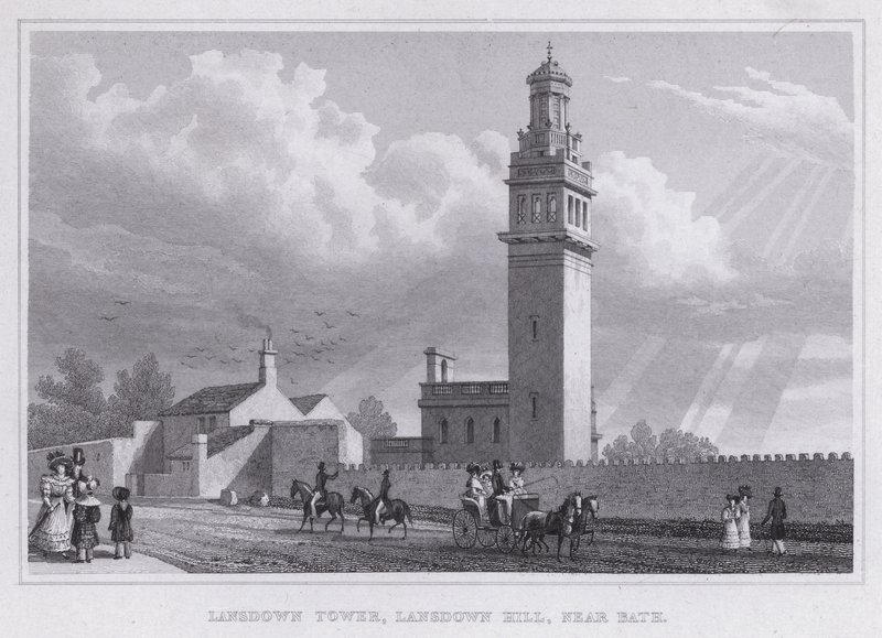 Lansdown Tower, Lansdown Hill, niedaleko Bath (rycina) autorstwa Thomas Hosmer Shepherd