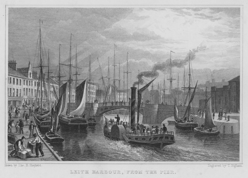 Leith Harbour, z molo (rycina) autorstwa Thomas Hosmer Shepherd