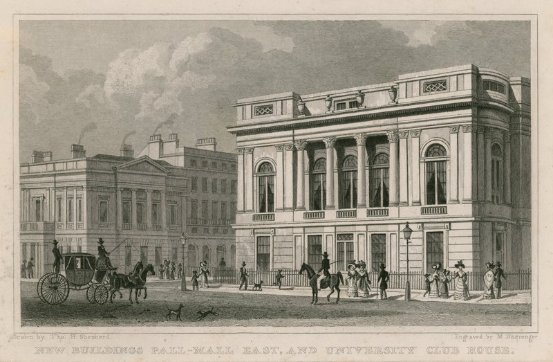 Nowe budynki Pall Mall East i University Club House autorstwa Thomas Hosmer Shepherd