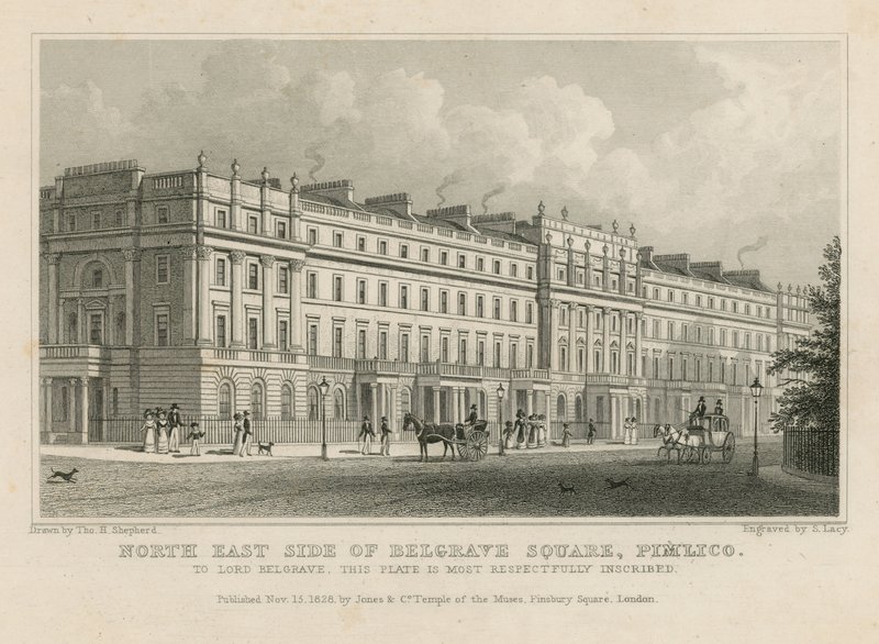 Północno-wschodnia strona Belgrave Square, Pimlico autorstwa Thomas Hosmer Shepherd